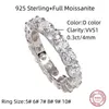 Cluster Rings Sace Gems GRA gecertificeerd 4 mm Moissanite Ring VVS1 Lab Diamond Solitaire voor vrouwenbetrokkenheid Promise Wedding Band Sieraden