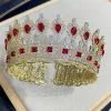 Charms Asnora Bridal Hair Accessories Ladies Wedding Tiaras and Crowns Stage Awards Round Queen Crown Retro Crown A00901