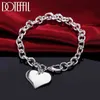 Kedja Simple Heart Card Silver Color Armband för Women Chain Wedding Party Lady Valentines Day Gifts smycken Y240420