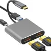 Drukarki 4K UHD Wyświetlacz do Book Pro Air USB Hub z podwójnym HDMI MST Exter 2 Monitors USB 3.0 Hub Dock Type C Adapter PD Szybkie ładowanie