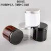 Bouteilles de rangement Jar Cosmetic Container Boîte de contenant Cosmetic Boîte 89 mm Bouche 400 ml Masque en plastique Emballage avec bouchon à vis en aluminium