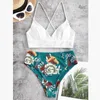 Dames badmode bloem afdrukken bikini 2 -delige set vrouwen backless twee zwempak plus size strandkleding badkleding driehoek bikini's