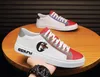 Fashion Classic Embroidery Luxury Men Casual Shoes Lovers White Trainer Designer Sneakers Tryck på låg toppgrön röd svart mjuk läder andningsbara löparskor