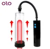 Olo Electric Penis Pump Extender Male Penile Erection Training förläng förstärkare Vakuum Sexiga leksaker för män Gay6798894