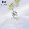 Visualizza l'anello moissanite Kuololit 2CT1CT per donne solide 14k 10k giallo oro da 8,0 mm taglio rotondo d/vvs1 anello solitario per un matrimonio di fidanzamento