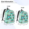 Backpack Happy Camper Flamingos Multifunction Classic Basic Water Resistant Casual Daypack For Travel With Bottle Side Pockets