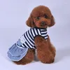 Vêtements pour chiens Pet Pet de vêtements mignons costumes robe rayon coton noire et blanc à rayures à rayures jupe de jupe