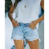 Sommarny 2024 Denim Shorts Women's Eyba Slim Fit, Broken Hole, Ragged Edge Creative Jeans