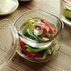 Storage Bottles 850ml Home Glass Pickle Jar With Lid Fashion Japanese Style Transparent Cucumber And Olive Pickling Container