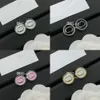 Metal Circle G Letter Stamps Ear Stands Earlish Pendientes simples y elegantes con caja Anillos de regalo de Navidad de cumpleaños IFT