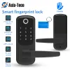 Kontrollera Intelligent Ttlock App Electronic Door SMART LOCK Remotely Biometriskt fingeravtryck RFID Card Password Nyckel Unlock Electric Lock