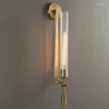 Lámpara de pared lámpara de vidrio lámpara luz nórdica montada para vida de fondo de dormitorio balcón pasillo decoración del hogar muebles lujo