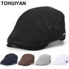 Berets TOHUIYAN Summer Mens Hats Breathable Mesh Sboy Caps Outdoor Baker Boy Boinas Cabbie Hat Fashion Driving Flat Cap For Women