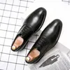 Dress Shoes Brogue For Men Brown Square Toe Lace-up Business Zapatos De Piel Autentica Para Hombre