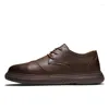 Casual Shoes 2024 Leather Dress Comfy Retro Men Smart Business Work Office Lace-up Gentleman Oxford