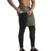 Running Shorts Men 2 i 1 Doubledeck Quick Dry Gym Sport Fitness Jogging Workout Sweatpants Sports Leggings Pants 240412