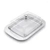 Plates Butter Holder Tray With Lid Convenient Storage Dish Butters Container For Countertop Practical Kitchen Tool