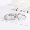 Cluster Rings S925 Sterling Silver Stay Together For Life Par Ring Simple and Justerable Opening Male Female Engagement