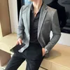 Agranaje de moda para hombre Slim Fit DeerSkin Velvet Elegante Blazer Blazer Blazer Business Browing Wedding Boded Tize 4xl-S 240409