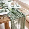 6パックチーズクロスガーゼテーブルランナー素朴な結婚式のテーブル装飾90*300cmのボーホン祭りのレセプションクリスマステーブルランナー240419