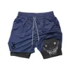 Аниме Berserk Cloning Shorts Men Fitness Gym Training 2 в 1 Sports Quick Dry Dry Trabout Jogging Double Deck Summer 240416