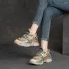 Scarpe casual fujin 5cm stivali ergonomici Spring women piattaforma cuneo mucca vera vera pelle di vera sneaker
