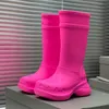 Nieuwe top luxe ontwerper Kids Crocse Echo Clog Summer Tall Rain Boots Knie-High Round Toe 6 cm Platform Rubber Sole Unisex Fashion Casual Paar Schoenen Factory schoenen schoenen