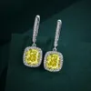 Wong Rain Classic 925 Sterling Silver Crushed Ice Cut 3CT Citrine Gemstone Drop Dangle Earrings Fine Jewelry for Women Wholesale 240419