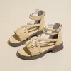 Casual Shoes 2024 Summer Women Sandals klackar Öppen tå ryggsäck Romerska fyrkantiga kvinnliga ankelrem med låg skor kvinna