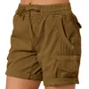 Shorts femininos shorts de carga feminina de verão Multi bolsos de short seco rápido Caminhando viagens de pesca tática de alongamento tático feminino shorts y240420