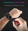 Polsbandjes Xiaomi 2 in 1 slim horloge met oproep oortelefoon Handsfree oordopjes Smart polsbandje Sport Watch Fitness Tracker voor iOS Android