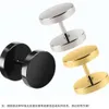 Mens Black Earrings High-end Korean Stainless Steel Dumbbell Stylish and Personalized