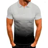 Men's Polos Brand Mens Polo Shirts Gradient Color Short Sleeve Lapel TShirt Business Male Top Tees Military Jersey Youth Clothing Topshirts