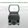 Scopes Bestsight Red Dot Sight Holographic Reflex Sight 4 Reticle Optics Red and Green Illuminated Collimator Sight Hunting Scopes