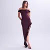 Robes décontractées 2024 jupe de soutien-gorge de printemps pour femmes ouvrir le dos à volant Edge sexy une ligne couche robe pour les femmes