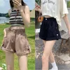 Women's Jeans Summer Waisted Korean Version Casual Slimming Girl A Word Wide Leg Pants Curly Edge Denim Shorts