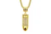 New fashion necklaces hip hop diamond bullet head Necklace pendant clavicle chain gold necklace er chain mens hiphop iced out jewelry8790313