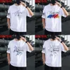 Korte 2024 Zomer Nieuw trendy patroon losse half mouwen Top Youth T-shirt voor herenkleding