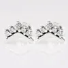 Stud Earrings Authentic 925 Sterling Silver Tiara Wishbone Fashion For Women Gift DIY Jewelry