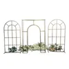 Decorative Flowers 3pcs 6.5ft Gold Plated Screen Background Combination Frame Iron Racks Wedding Arch Indoor Scene Decor Props Flower Stand