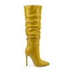 Boots Luxury Design Женщины коленные кратки