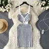 Urban Sexy Dresses YuooMuoo Ins Fashion Sexy Colorful Knitted Bodycon Dress Lady Knot V-neck Slim Outfits Sundress Korean Party Mini Vestidos Y240420