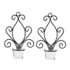 Kerzenhalter 2pcs Metall Home Dekoration Suchhalter Wandmontage Candlestick Tea Light