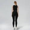 Ensembles actifs Bodygo Yoga Set Black Women's Slim Wear Workout Gym Vêtements