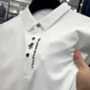 Marque haut de gamme polo shirt à manches courtes pour hommes à manches courtes Business de mode d'été T-shirt de glace décontractée 240419
