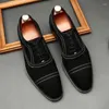 Dress Shoes Black Mens Oxford Genuine Leather Handmade High Quality Lace-Up Brogue Classic Party Wedding Formal For Men