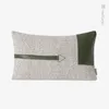 Pillow Nordic Farmhouse Home Decoration Sofa Green Cotton And Linen Stitching Metal Buckle Lumbar Outdoor Garden