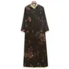 Casual Dresses Birdtree 60mm Mulberry Silk Handmålad Xiangyunsha Dress Women Vintage Hooded Double-Sided Wearing Versatile D3D434QC