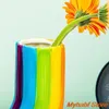 Vase Rainbow Uシェイプ装飾的な花瓶北部の花樹脂ドライフラワーアレンジメントプランターホームデコア装飾品ギフト