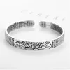 Bracelet enhir silver coloride lotus Écritures ouvrant des bracelets bracelets pour hommes femmes vintage